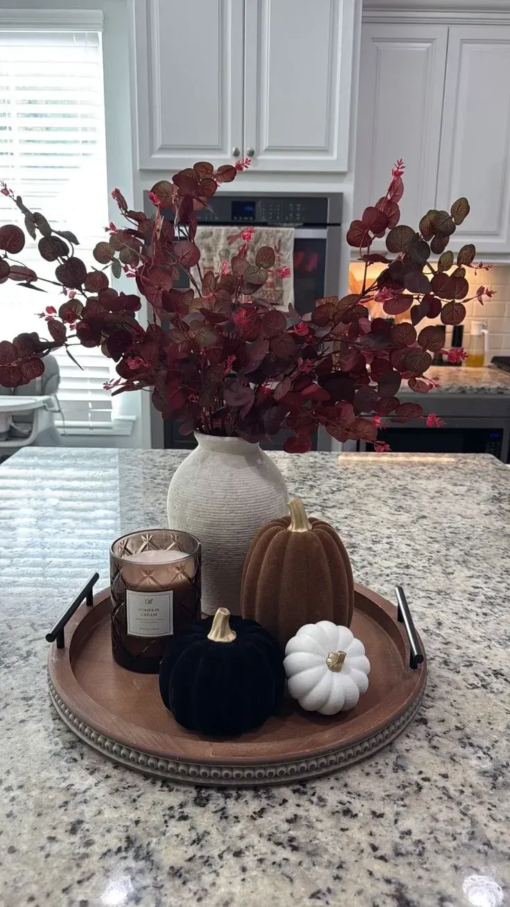 layered fall kitchen decorations