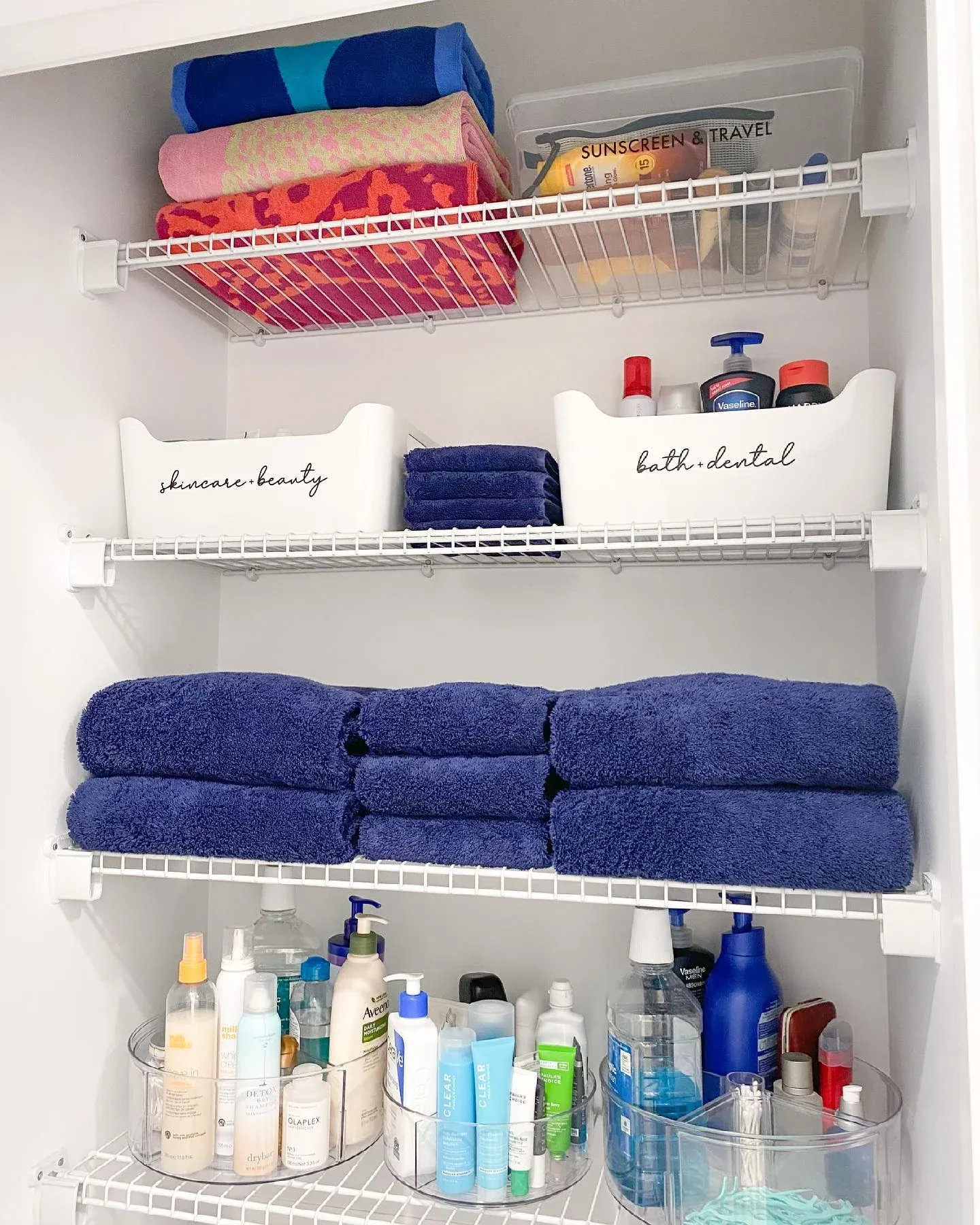 towels bathroom closet organization ideas
