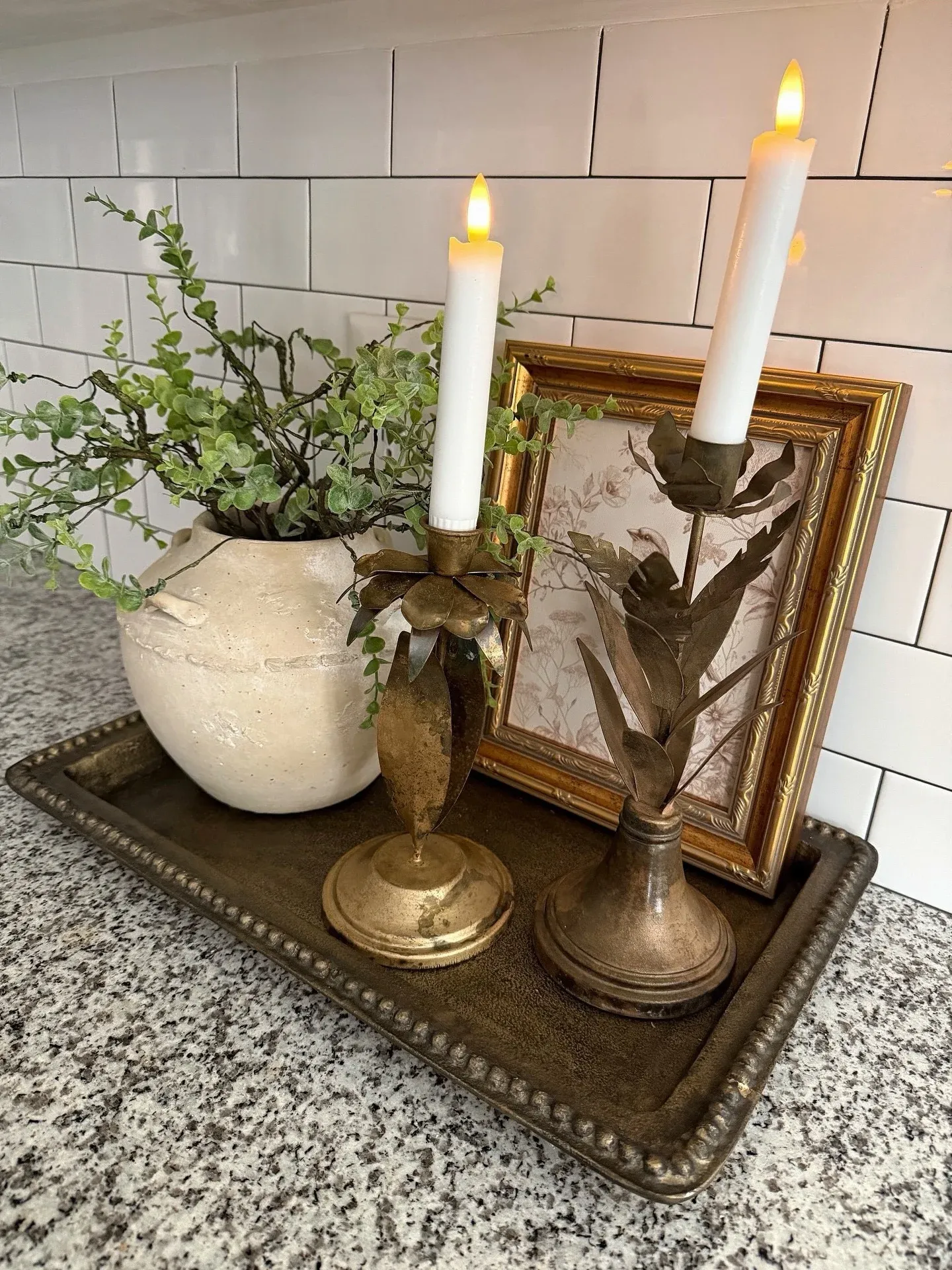 warm fall kitchen countertop decor ideas