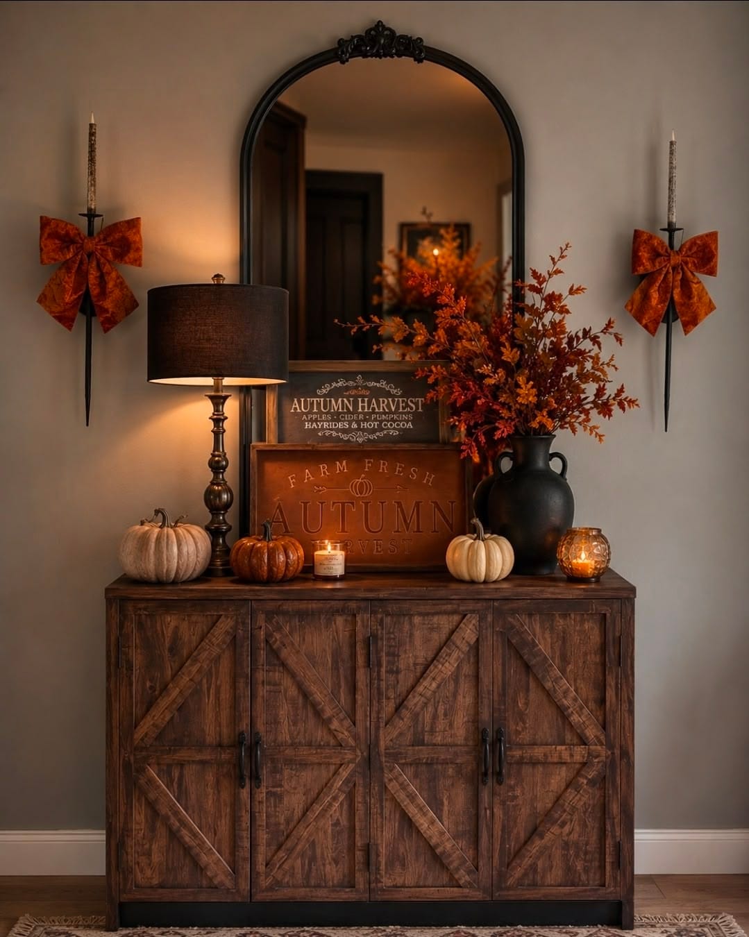 fall shelf decor fall entryway decor ideas