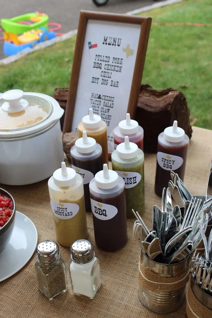 backyard party aesthetic ideas with make a hot dog topping station