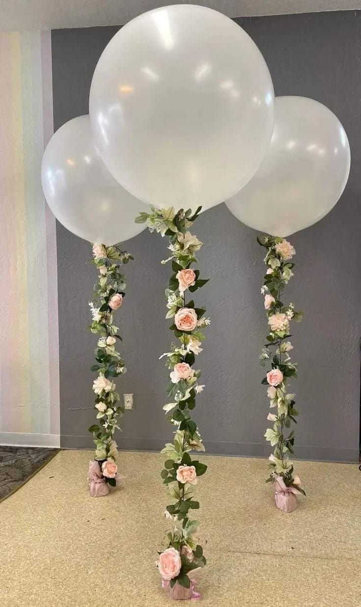 at home bridal shower centerpiece with soft flowers