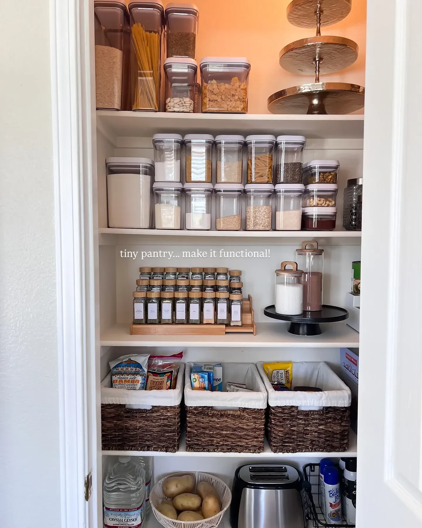 baskets how to organize small pantry deep shelves