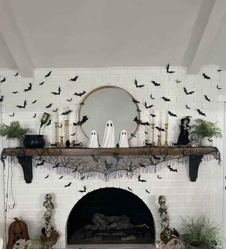seasonal halloween fireplace decor ideas