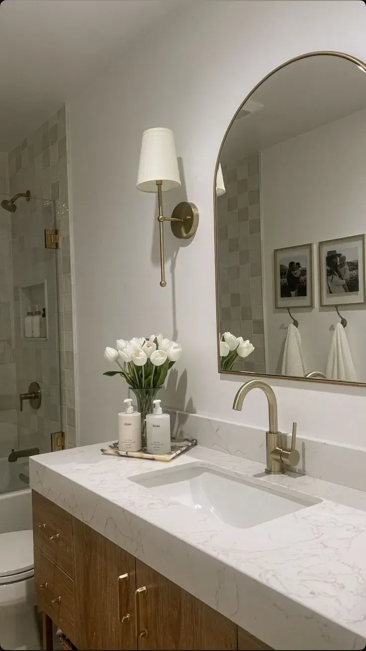 add battery powered wall sconces renter friendly bathroom ideas