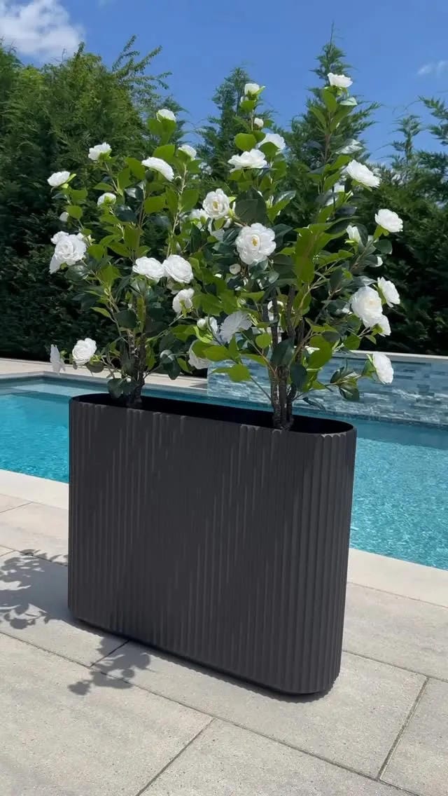 tall outdoor planter ideas with place a square planter by the pool