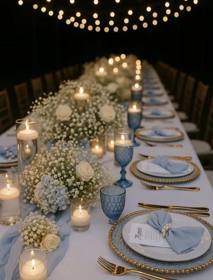 wedding reception table idea with neutral romantic styling
