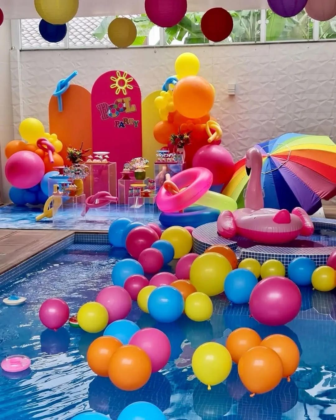 pool party decor ideas with go all in with bright summer color