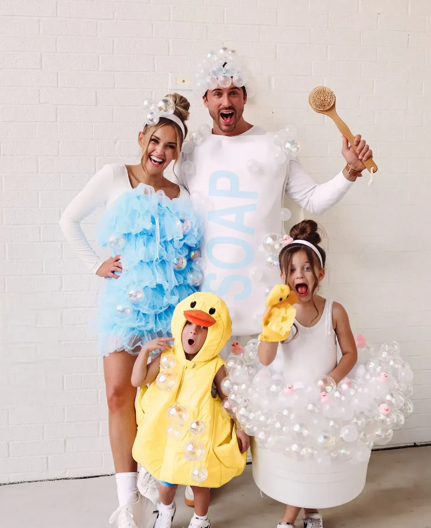 funny halloween costumes for families with bubble bath and rubber duck costumes