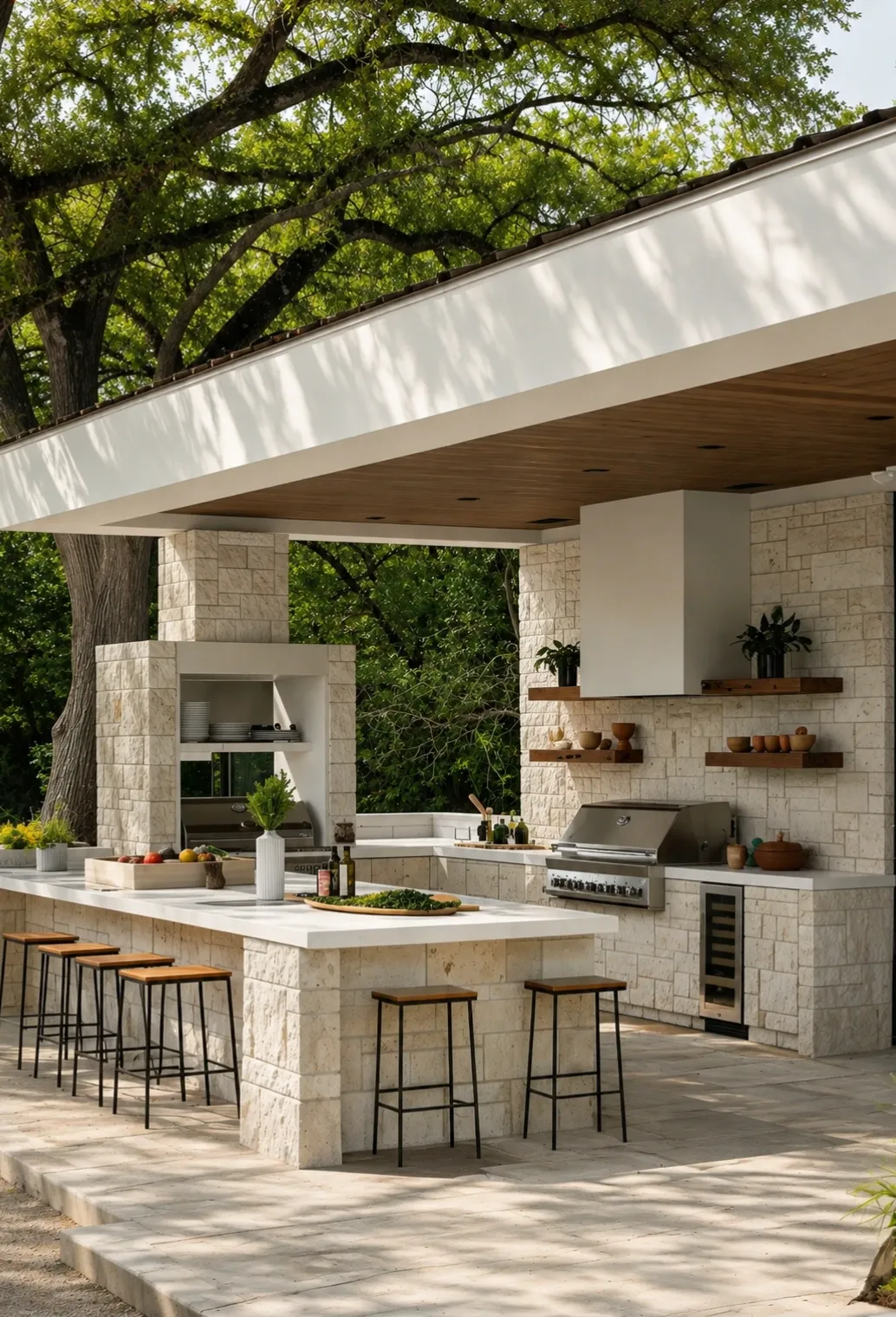 Texas backyard outdoor kitchen