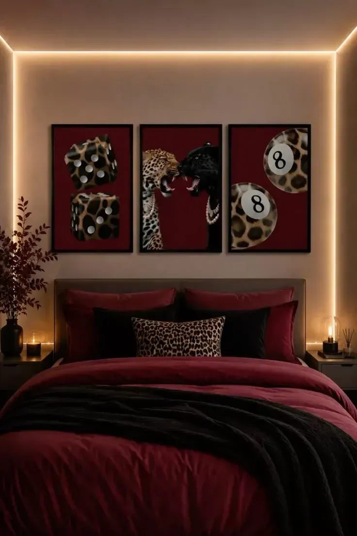 patterned leopard print bedroom ideas