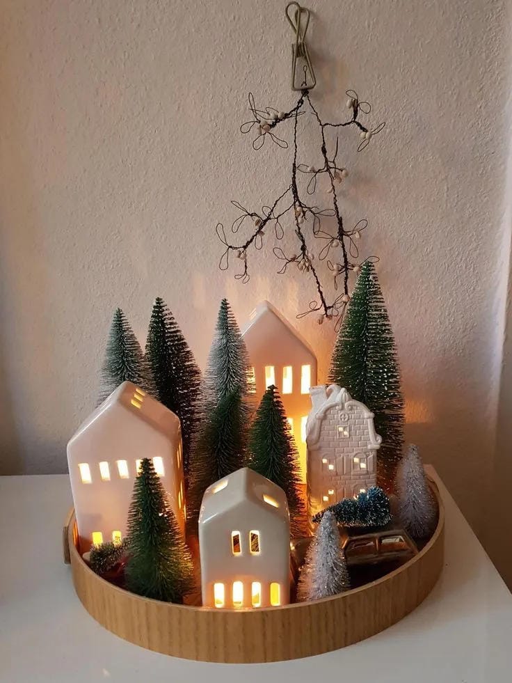 Lantern Christmas centerpiece