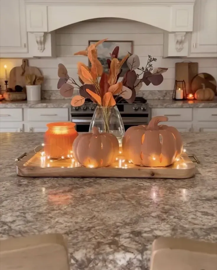 simple fall kitchen countertop decor ideas
