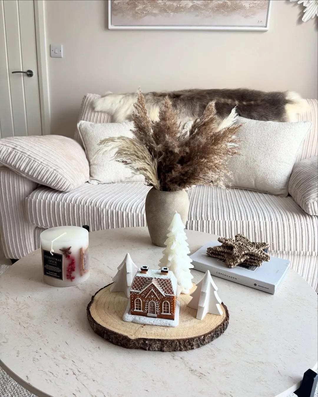 greenery coffee table decor