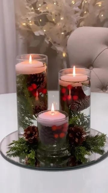 Mason jar Christmas centerpiece