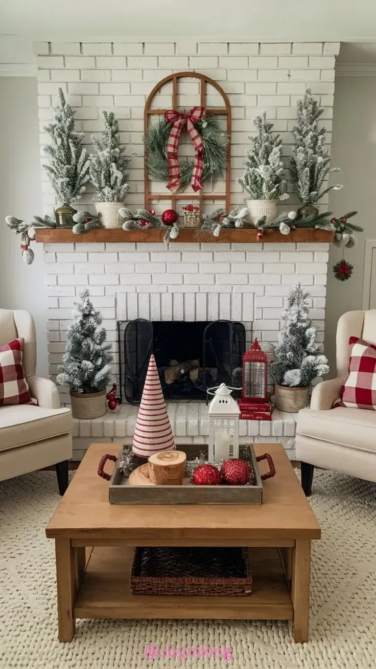 Christmas living room christmas fireplace decor ideas
