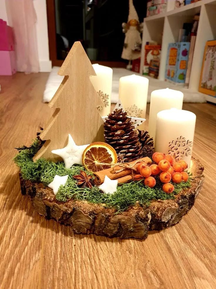 Pinecone Christmas centerpiece