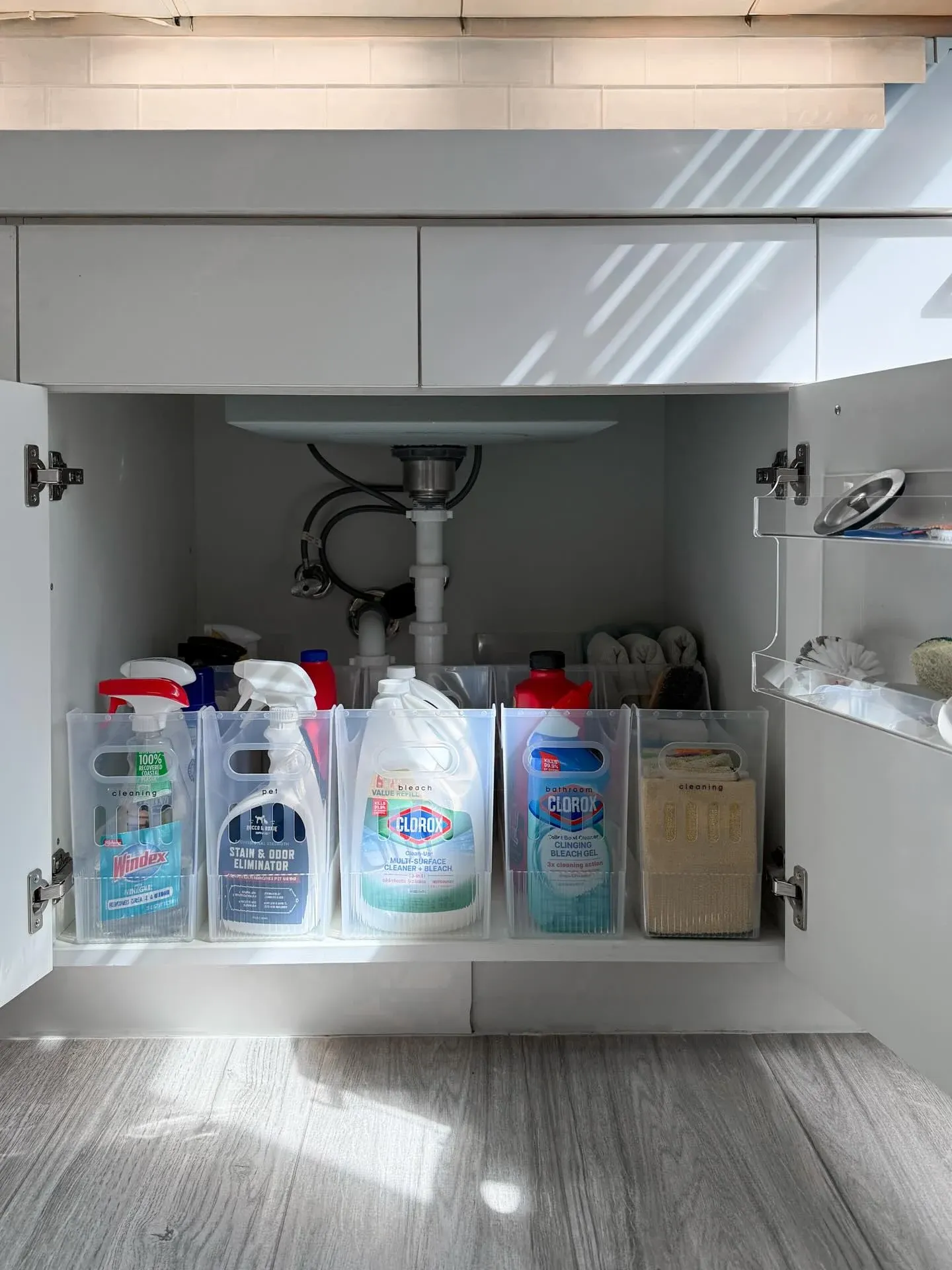 tidy under kitchen sink organization ideas