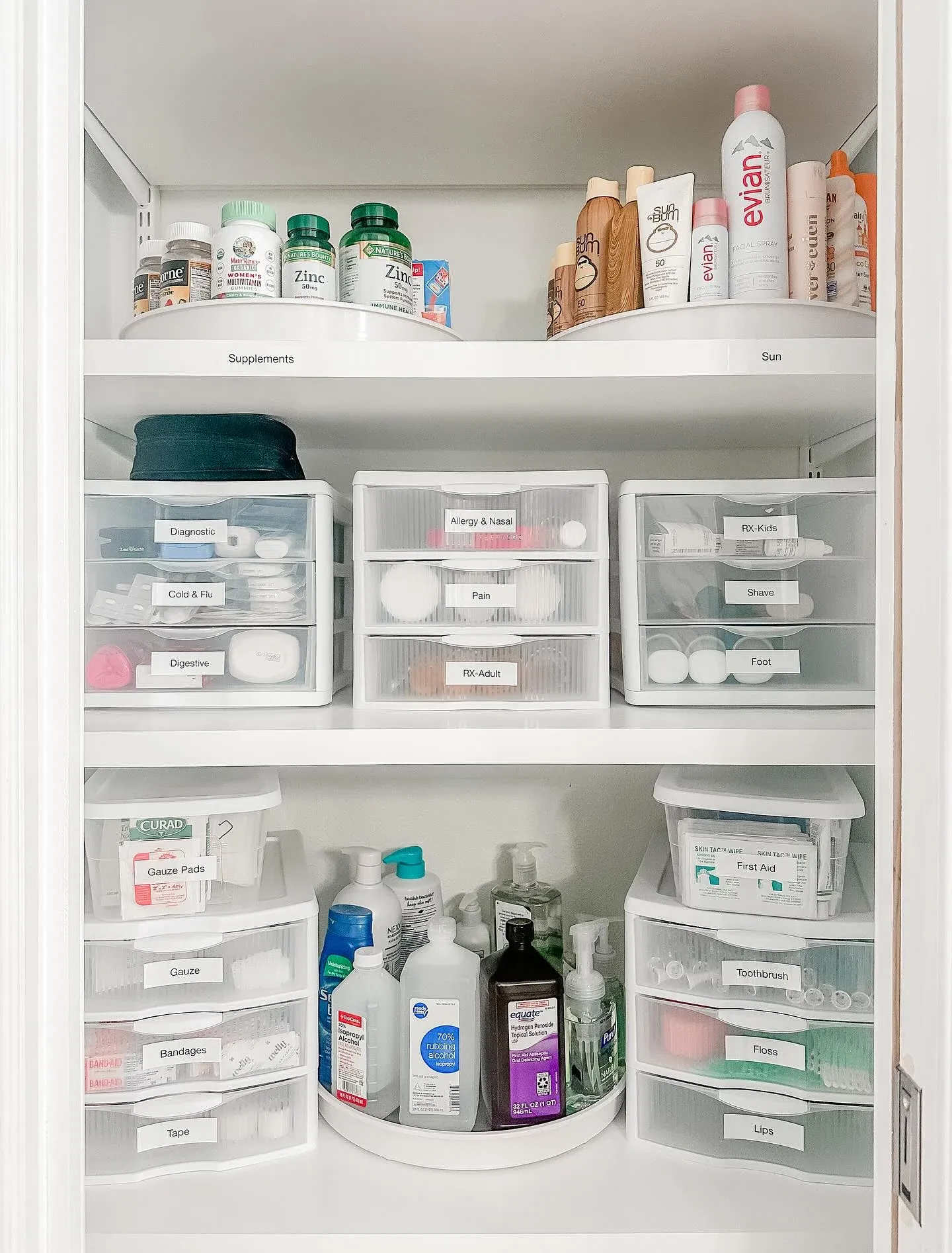organized bathroom closet organization ideas