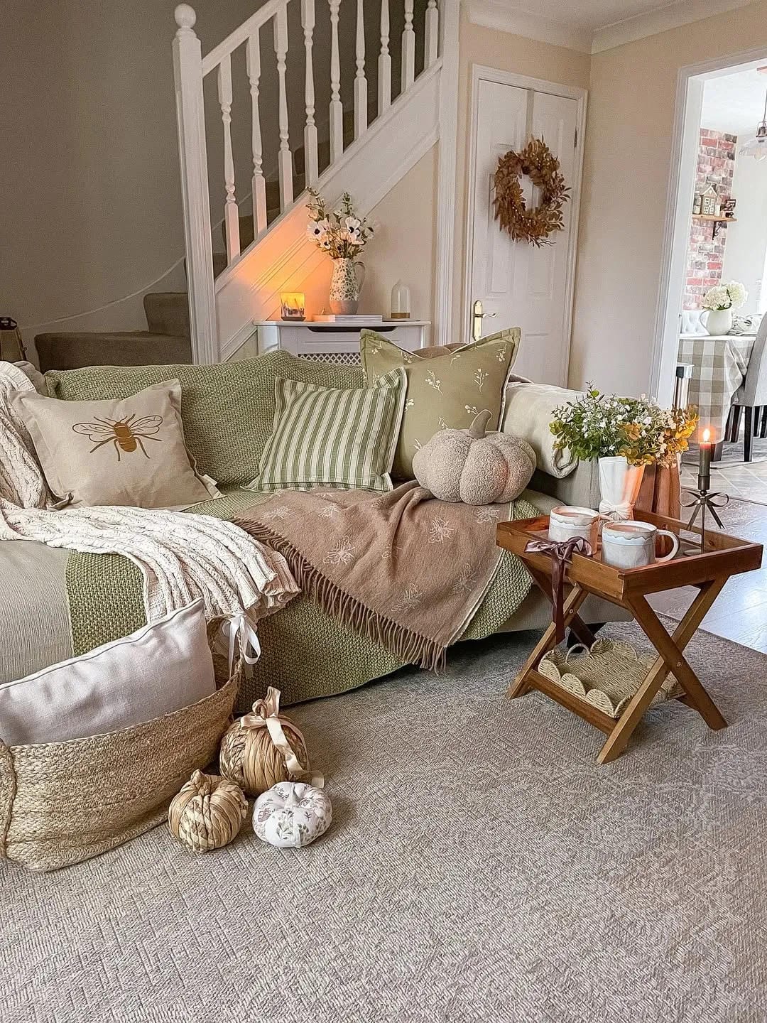 coffee table decor with neutral tones
