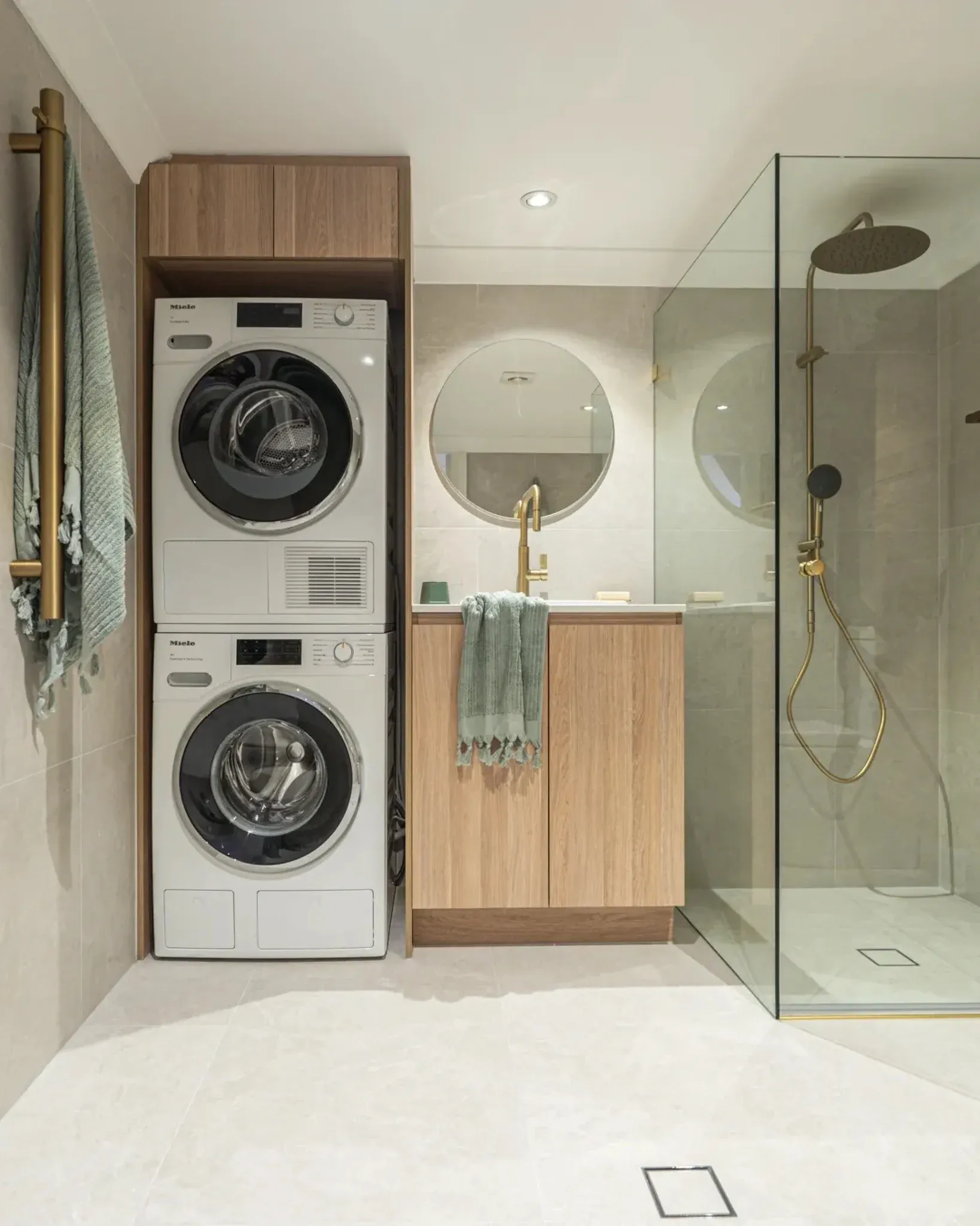 hidden stacked washer and dryer ideas
