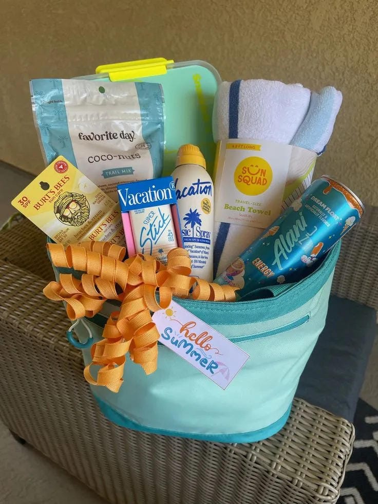 make a vacation cooler basket