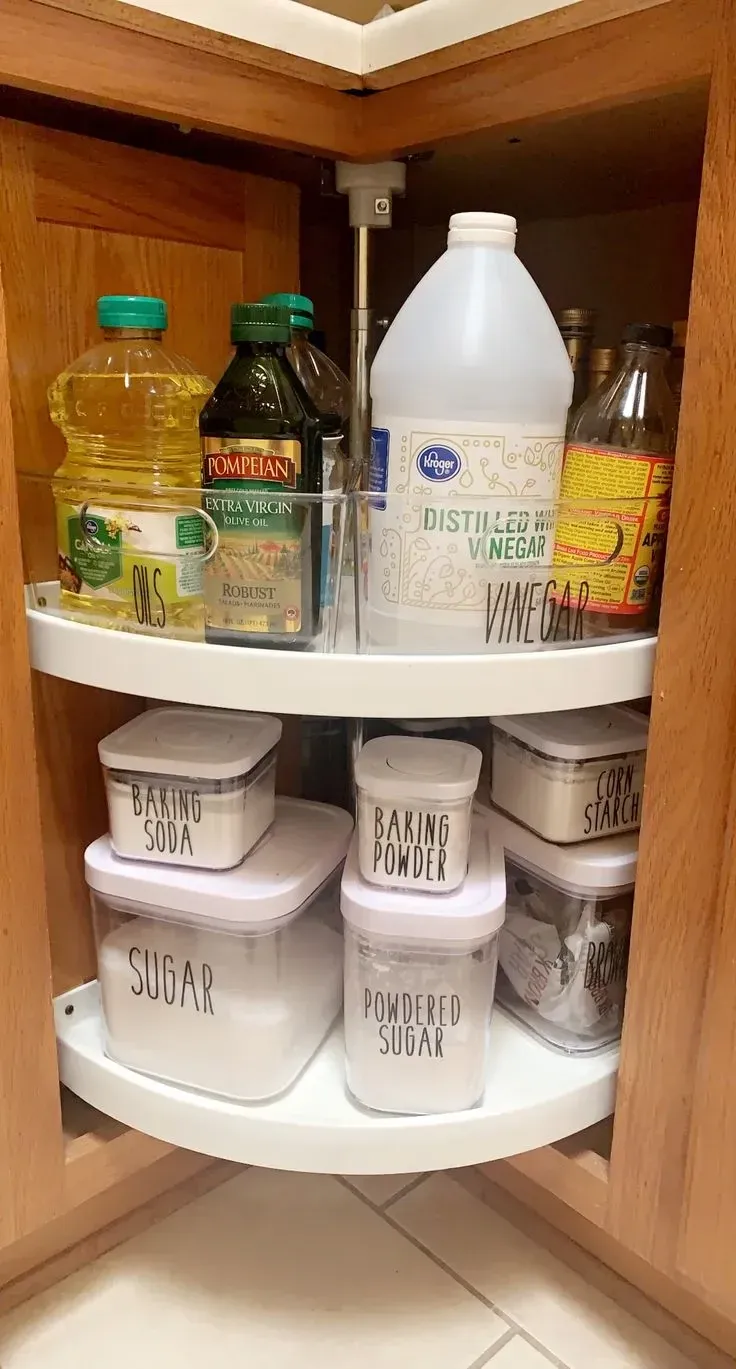 clear bin small kitchen cabinet organization ideas