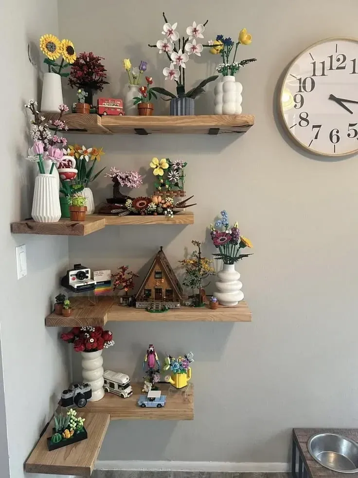corner shelf trinket shelf ideas