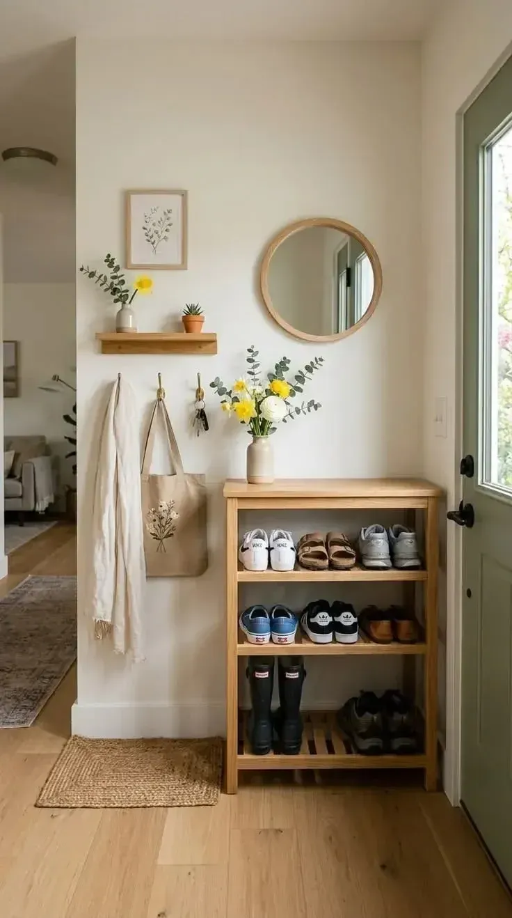 wall hooks entryway organization ideas for small spaces