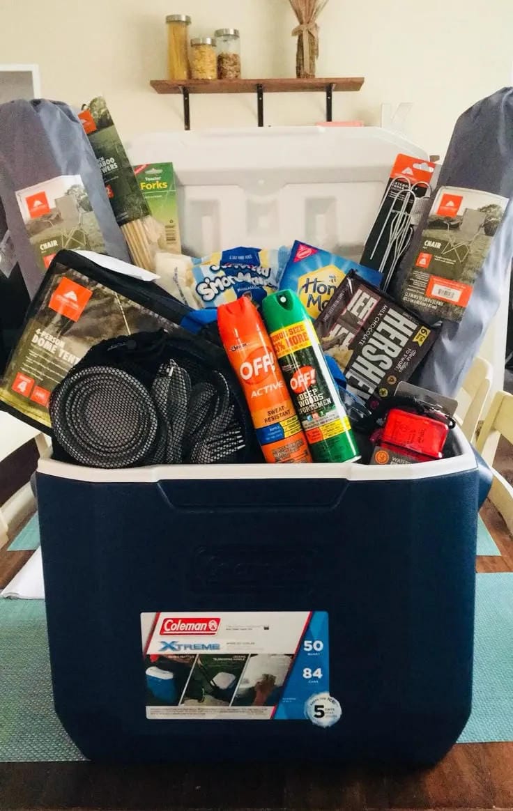 use a dark cooler for camping gifts