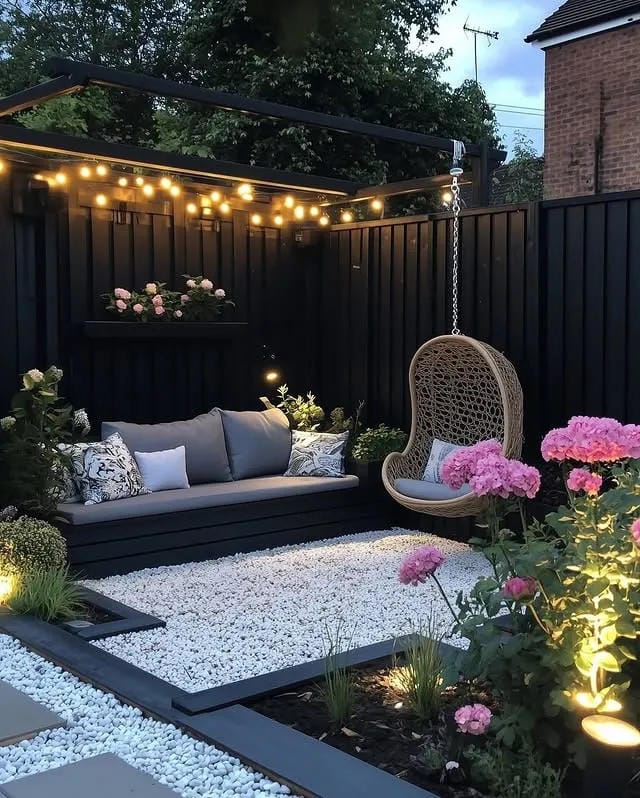 outdoor patio idea with pillows and throws
