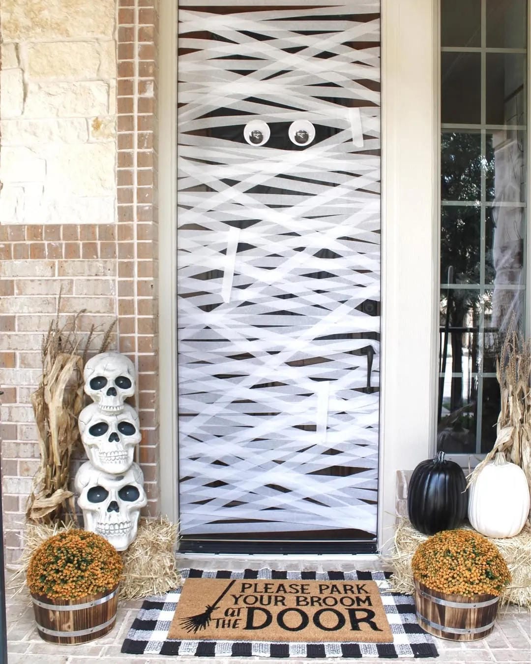 Front door Halloween garlands