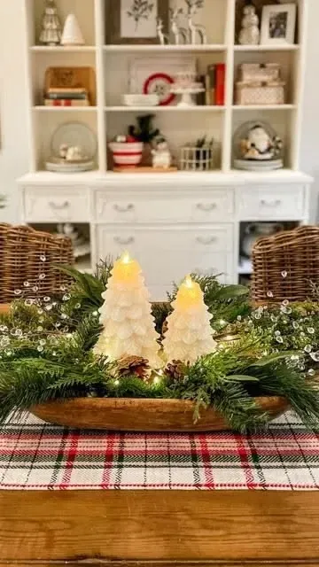 candle dough bowl centrepiece for christmas