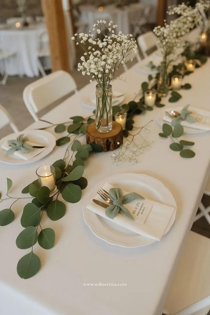 rustic wedding reception table decorations