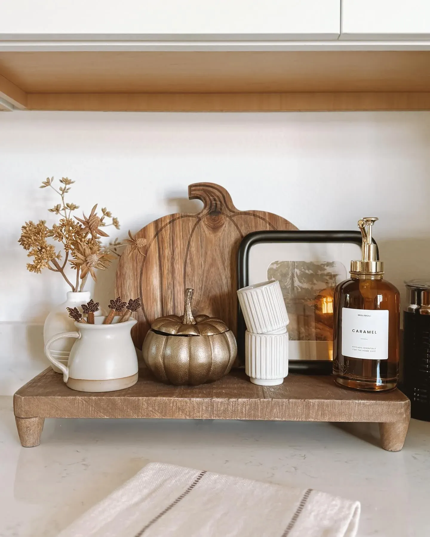 candle neutral fall decor