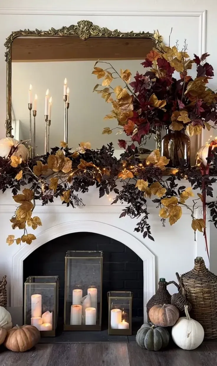 candlelit fall living room ideas