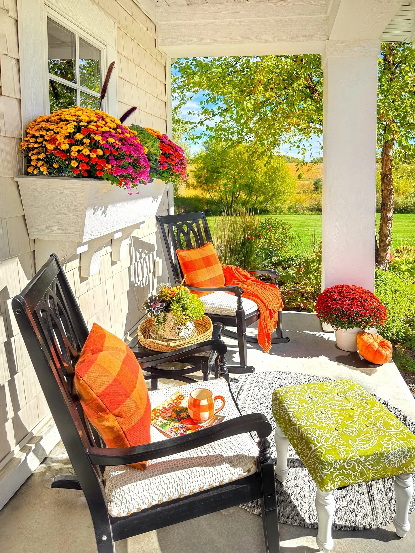 wreath small front porch fall decor ideas
