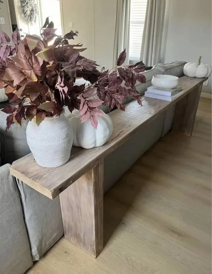 wood sofa table decor ideas