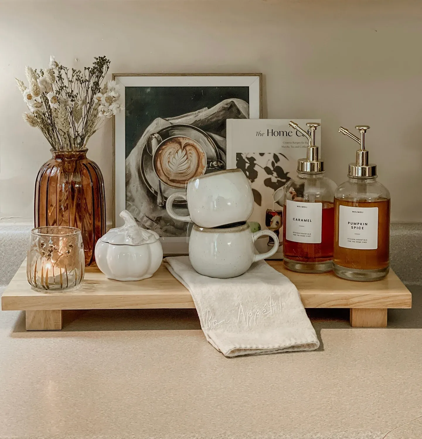 kitchen counter fall coffee station ideas