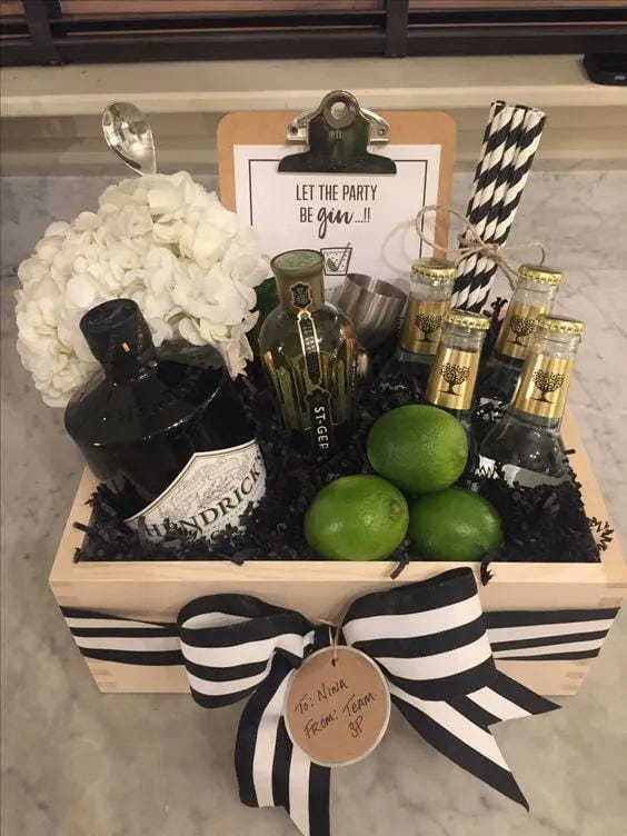 try a black and lime party basket