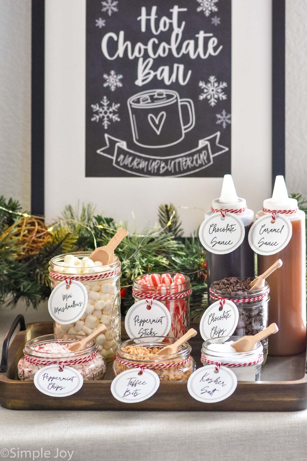 DIY hot chocolate bar cart