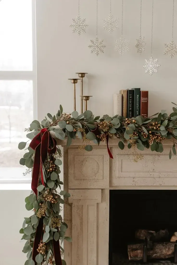 cozy mantel christmas fireplace decor ideas
