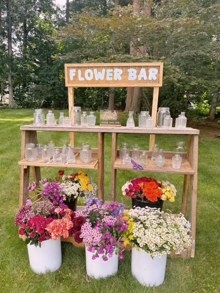 garden party bridal shower idea with feminine decorations