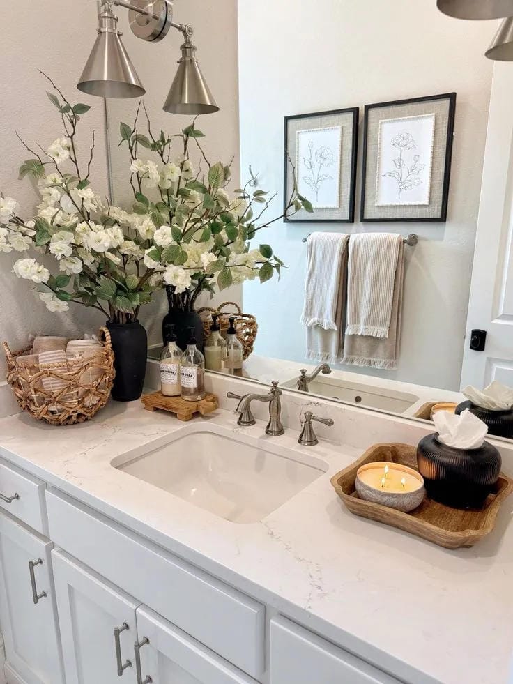 bathroom counter decor double sink