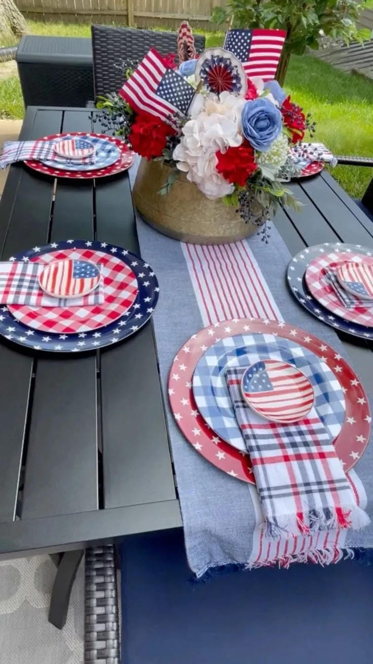 outdoor memorial day table decor ideas