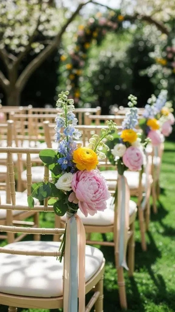 simple wedding aisle decor with greenery and candles
