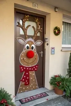 holiday door greenery apartment christmas door decor ideas