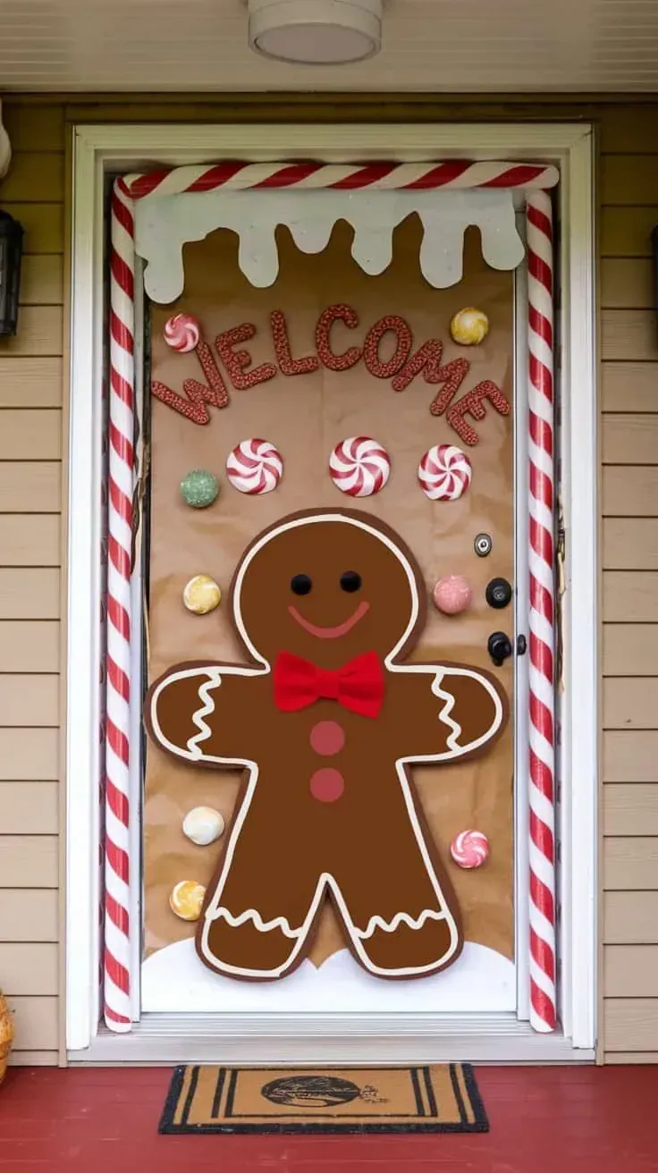 Christmas door garland apartment christmas door decor ideas