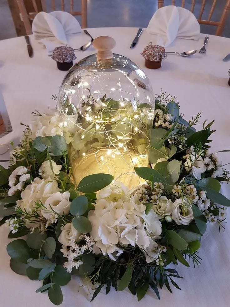 barn wedding centerpiece idea with natural textures