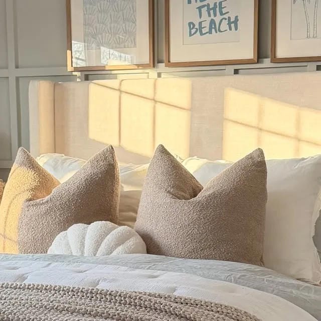 summer bedroom decor ideas with let golden light warm up the pillows